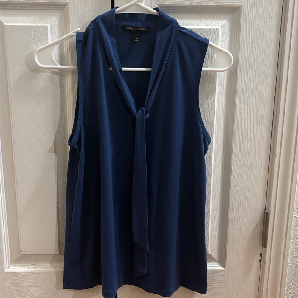 Banana Republic Deep Blue Sleeveless Blouse